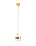 Lampa wisząca IMPERO złota kryształowy klosz elegancka glamour - Moosee - cała lampa