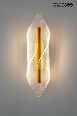 Kinkiet FROST złoty nowoczesna lampa ścienna transparentny klosz - Moosee