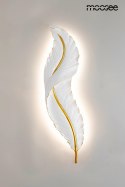 Kinkiet IKAR 60 biały / złoty w kształcie piórka - Moosee