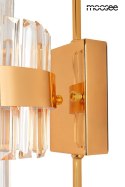 Kinkiet IMPERO lampa ścienna złota elegancka glamour kryształowy klosz - Moosee - widok od boku