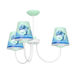 Żyrandol DELFINKA FINKA MiniMini 3xE14 lampa wisząca potrójna miętowa do pokoju dziecka - Milagro
