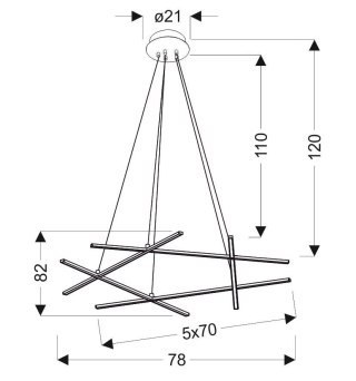 Lampa wisząca ANDROS 5 LED srebrna - Candellux Lighting