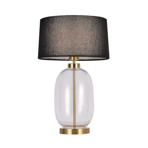 Lampa stołowa AMUR złota transparentna szklana podstawa ciemny abażur - Light Prestige