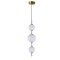 Lampa wisząca DORADO 3 złota pionowa zwis z trzema białymi szklanymi kloszami - Light Prestige