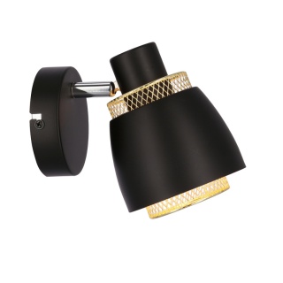 Kinkiet ALEKSANDRIA czarno-złoty lampa ścienna loft - Candellux Lighting