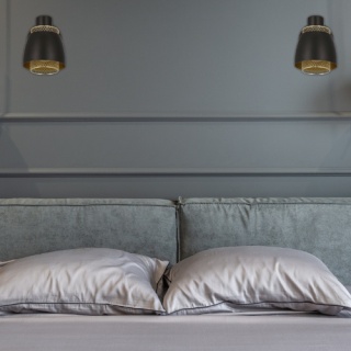 Kinkiet ALEKSANDRIA czarno-złoty lampa ścienna loft - Candellux Lighting