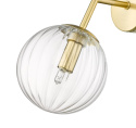 Kinkiet ARETTE złoty pojedynczy szklany ozdobny transparentny klosz - Light Prestige - detale