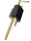 Kinkiet EVANS czarno-złoty elegancka lampa ścienna LED marmur - Moosee detale
