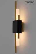 Kinkiet EVANS czarno-złoty elegancka lampa ścienna LED marmur - Moosee wlaczony