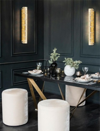 Kinkiet LIBERTY 60 złoty lampa ścienna kryształowy klosz elegancki - Moosee