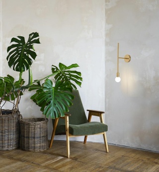 Kinkiet RIVA złoty lampa ścienna minimalistyczna prosta forma - Moosee