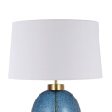 Lampa stołowa AMUR niebieska złote dodatki jasny abażur - Light Prestige detale abazur