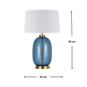 Lampa stołowa AMUR niebieska złote dodatki jasny abażur - Light Prestige wymiary