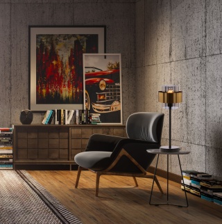 Lampa stołowa SPIEGA czarny / mosiądz lampka nocna nowoczesna loft - Candellux Lighting