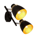 Lampa sufitowa ALEKSANDRIA czarno-złota listwa z 2 kloszami plafon loft - Candellux Lighting