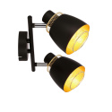 Lampa sufitowa ALEKSANDRIA czarno-złota listwa z 2 kloszami plafon loft - Candellux Lighting