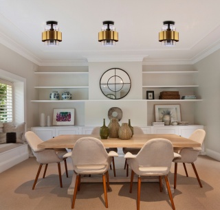 Lampa sufitowa SPIEGA czarna / mosiądz nowoczesna szklany klosz loft - Candellux Lighting