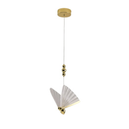 Lampa wisząca MARIPOSA szklany złoty motyl design ozdobna motyw zwierzęcy - Light Prestige