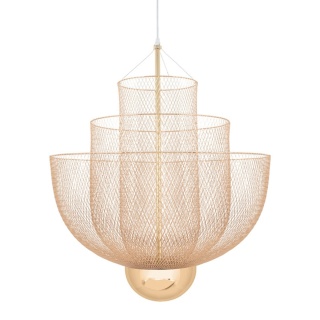 Lampa wisząca MESH 60 złota siateczkowy klosz dekoracyjny - Moosee