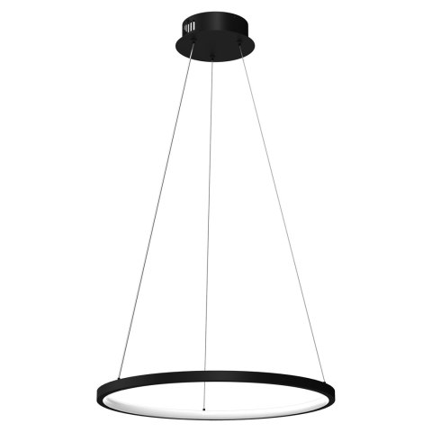 Lampa wisząca ROTONDA BLACK 27W LED ring czarny obręcz 50 cm - Milagro