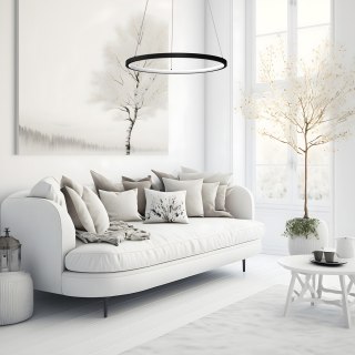 Lampa wisząca ROTONDA BLACK 27W LED ring czarny obręcz 50 cm - Milagro