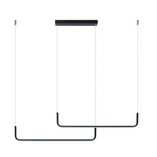 Lampa wisząca MALAWI BASIC czarna LED nowoczesna podwójna listwa - Light Prestige