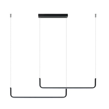 Lampa wisząca MALAWI BASIC czarna LED nowoczesna podwójna listwa - Light Prestige