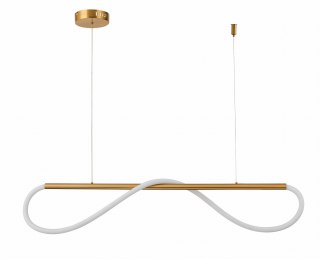 Lampa wisząca MELECA S złota nowoczesny sznur LED przewieszony przez rurkę - Light Prestige