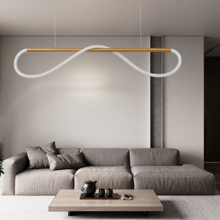 Lampa wisząca MELECA S złota nowoczesny sznur LED przewieszony przez rurkę - Light Prestige