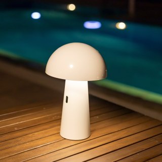 Lampa SHITAKE BLANCO biała nocna biurkowa stołowa na taras wbudowana bateria - New Garden