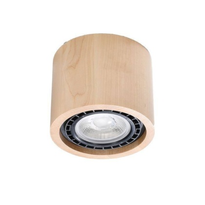 Plafon BASIC 1 naturalne drewno lampa natynkowa tuba sufitowa pojedyncza - Sollux Lighting