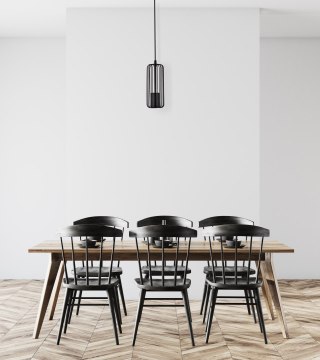 Lampa wisząca SINTRA 1 czarna siateczkowy druciany klosz - Light Prestige