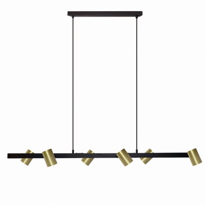 Lampa wisząca SNOW 6 złota linia wisząca z tubkami reflektorami - Light Prestige