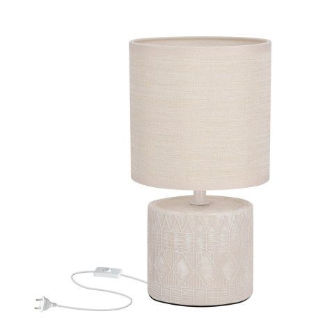 Lampa stołowa DINA beżowa ceramiczna  z abażurem z tkaniny - Candellux Lighting