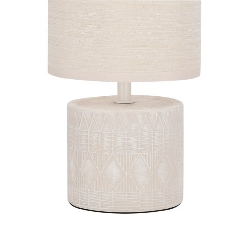 Lampa stołowa DINA beżowa ceramiczna  z abażurem z tkaniny - Candellux Lighting - widok z bliska na detale