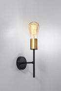 Kinkiet CRESPILO czarno-złoty lampa ścienna industrialna loft - Candellux Lighting - wlaczony