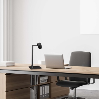 Lampa biurkowa SNOW czarna do biura nocna do sypialni - Light Prestige