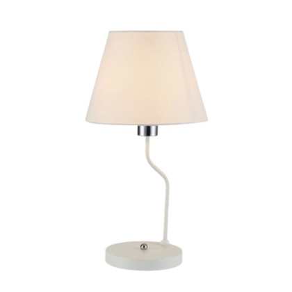 Lampa biurkowa YORK biała stołowa metal klosz tkanina - Ledea