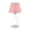 Lampa biurkowa YORK biało-różowa stołowa metal klosz tkanina - Ledea