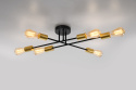 Lampa sufitowa CRESPILO czarno-złota 6 żarówek plafon industrial loft - Candellux Lighting - wlaczona