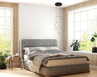 Lampa wisząca BIRD DISC złota elegancka potrójna kaskada motyw zwierzęcy - Moosee