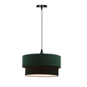 Lampa wisząca SOLANTO abażur duo butelkowa zieleń / czarny elegancka - Candellux Lighting - wlaczona