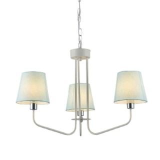 Lampa wisząca YORK biało-niebieska żyrandol z 3 kloszami abażurami - Ledea