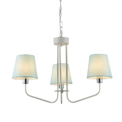 Lampa wisząca YORK biało-niebieska żyrandol z 3 kloszami abażurami - Ledea