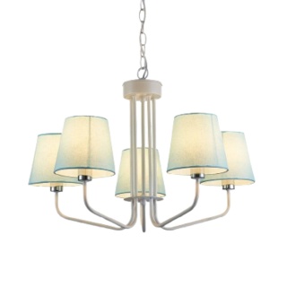 Lampa wisząca YORK biało-niebieska żyrandol z 5 kloszami abażurami - Ledea