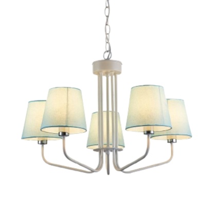 Lampa wisząca YORK biało-niebieska żyrandol z 5 kloszami abażurami - Ledea