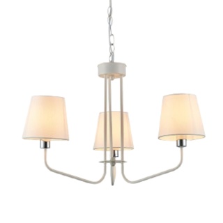 Lampa wisząca YORK biało-różowa żyrandol z 3 kloszami abażurami - Ledea