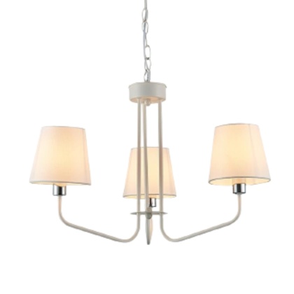 Lampa wisząca YORK biało-różowa żyrandol z 3 kloszami abażurami - Ledea