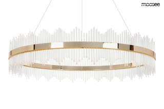 Lampa wisząca FLORENS 120 złota kryształki obręcz - Moosee