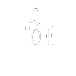 Kinkiet CIRCOLO LED XS 4000K czarny obręcz ring neutralny - Nowodvorski Lighting - wymiary